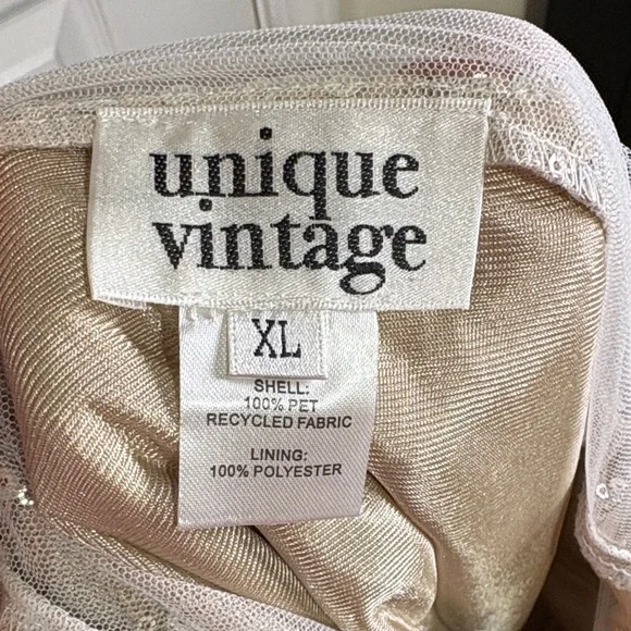 NWT Unique Vintage Beige Sequin Dress with Fringe Size XL - Picture 5 of 14